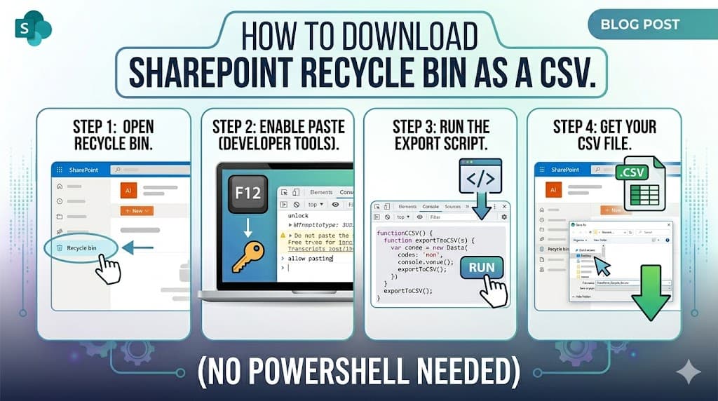 How to Download SharePoint Recycle Bin as a CSV (No PowerShell Needed)