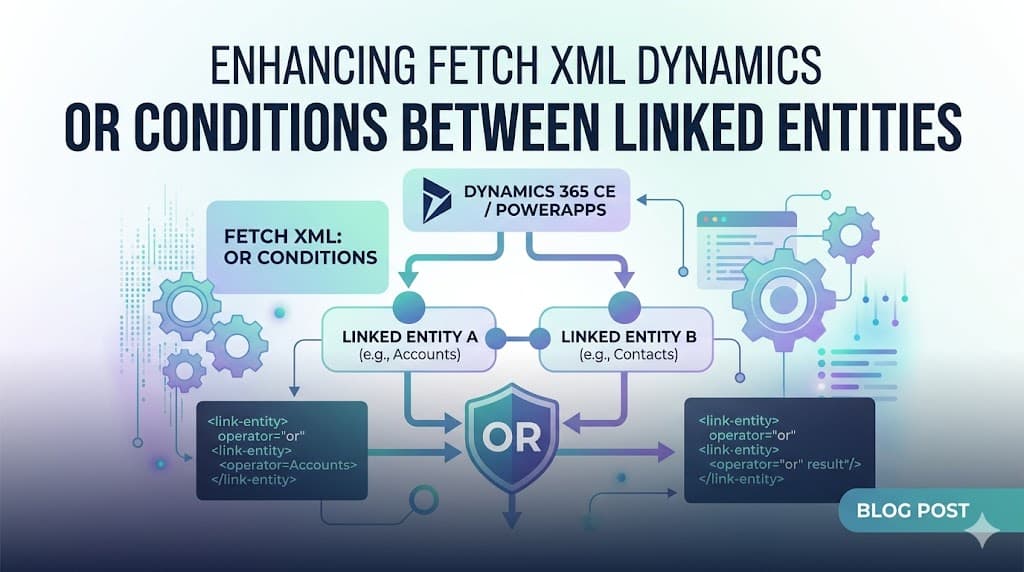 Enhancing Dynamics 365 CE /PowerApps Fetch XML with OR Conditions between Linked Entities